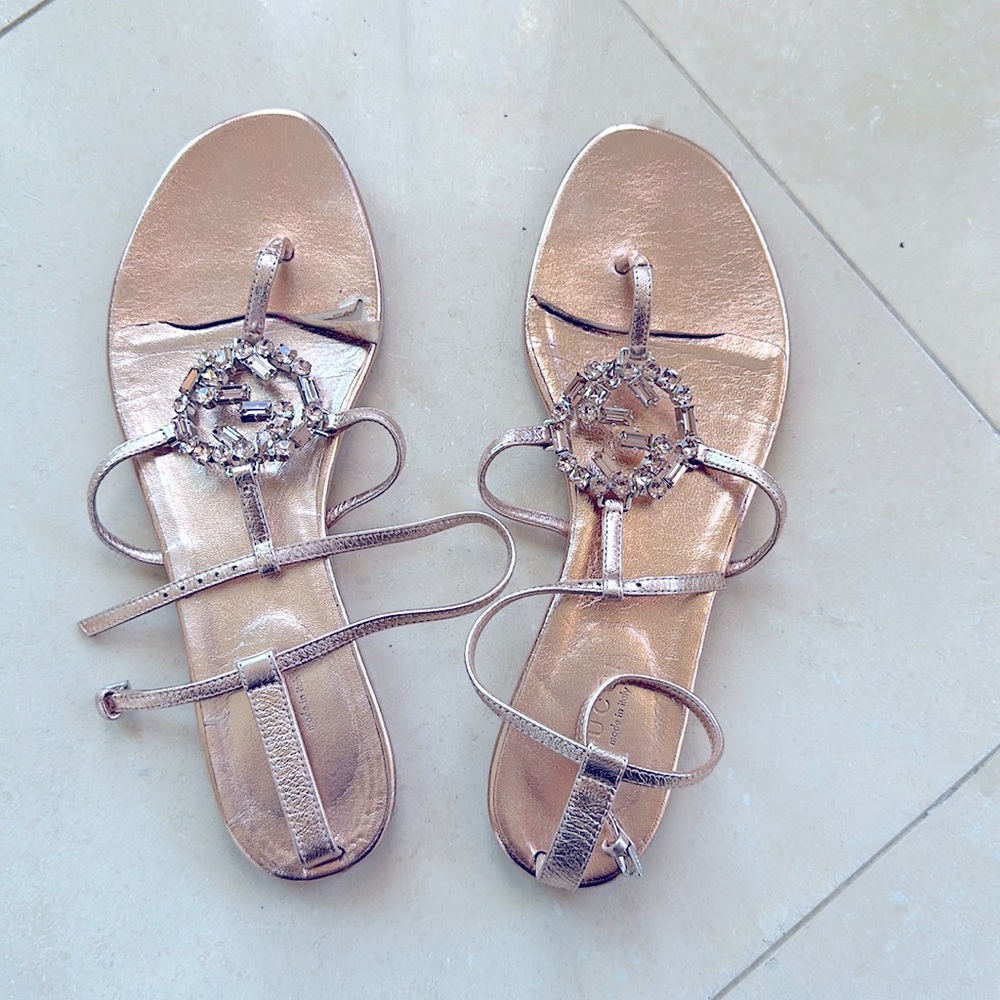 Gucci Rose Gold Sandals
